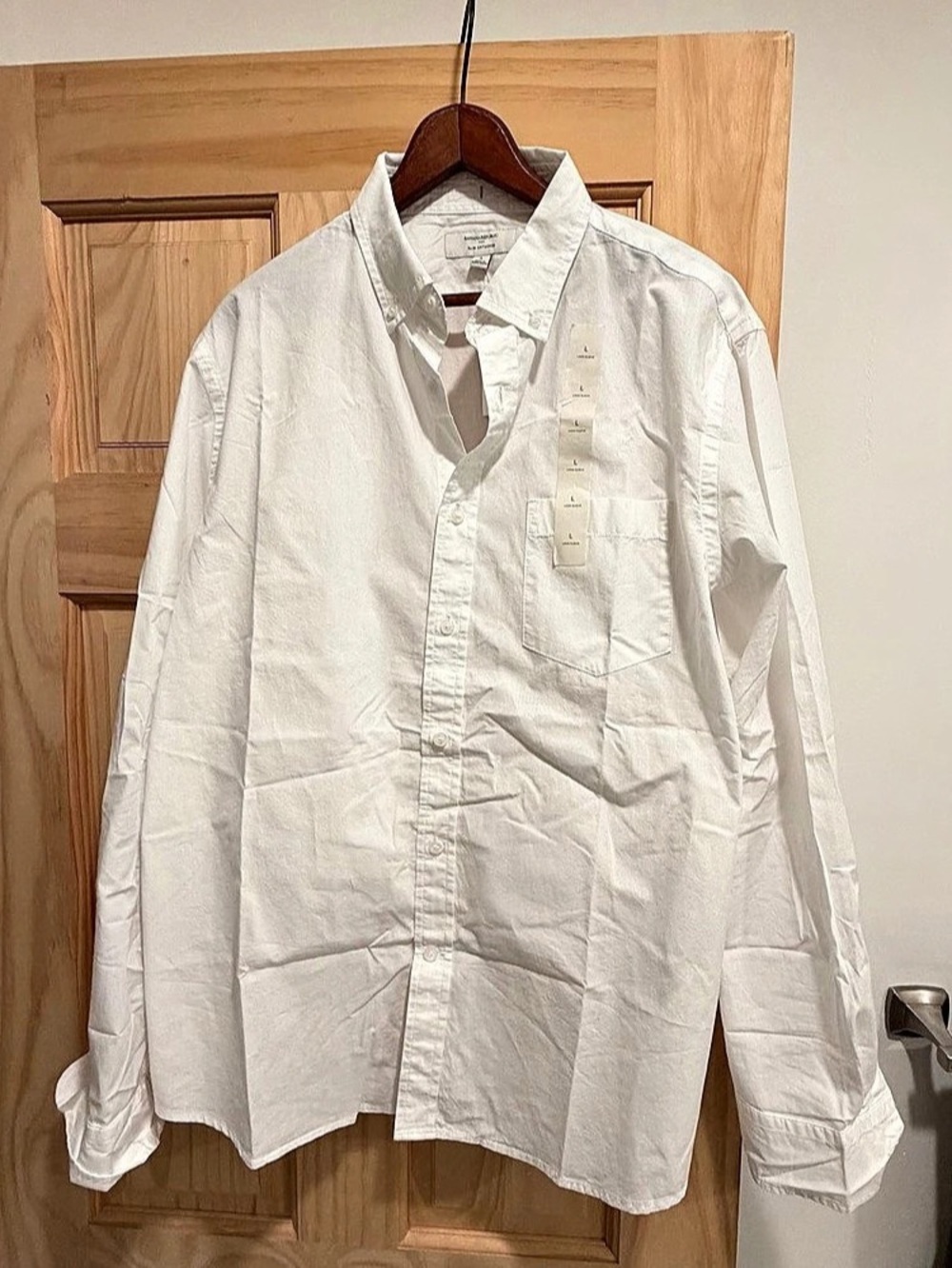 Banana Republic Slim Untucked Softwash Cotton Shirt White Large, New With Tags